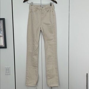 Zara Women's Beige Straight Leg Jeans